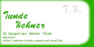 tunde wehner business card